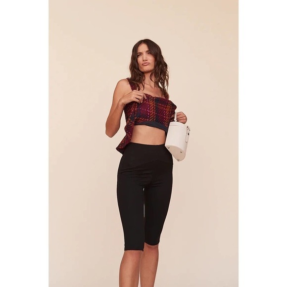 Revolve LPA Women's XXS Black Vittora Short Biker High Rise Elasticized Waist - Picture 7 of 15